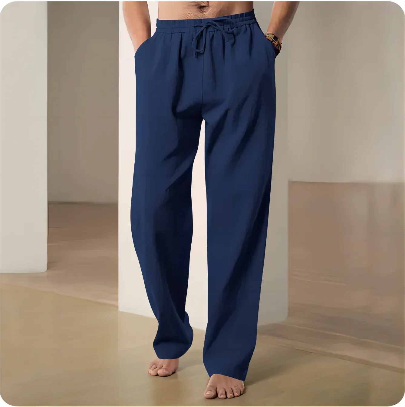 Men Trousers Cotton Linen