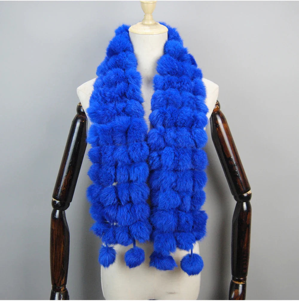 real rabbit fur scarf