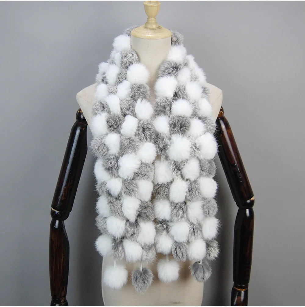 real rabbit fur scarf