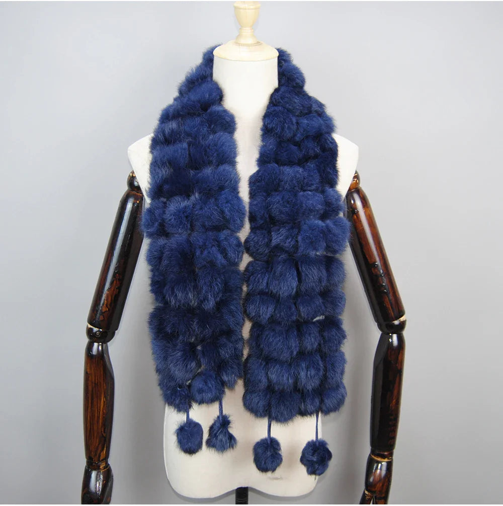 real rabbit fur scarf