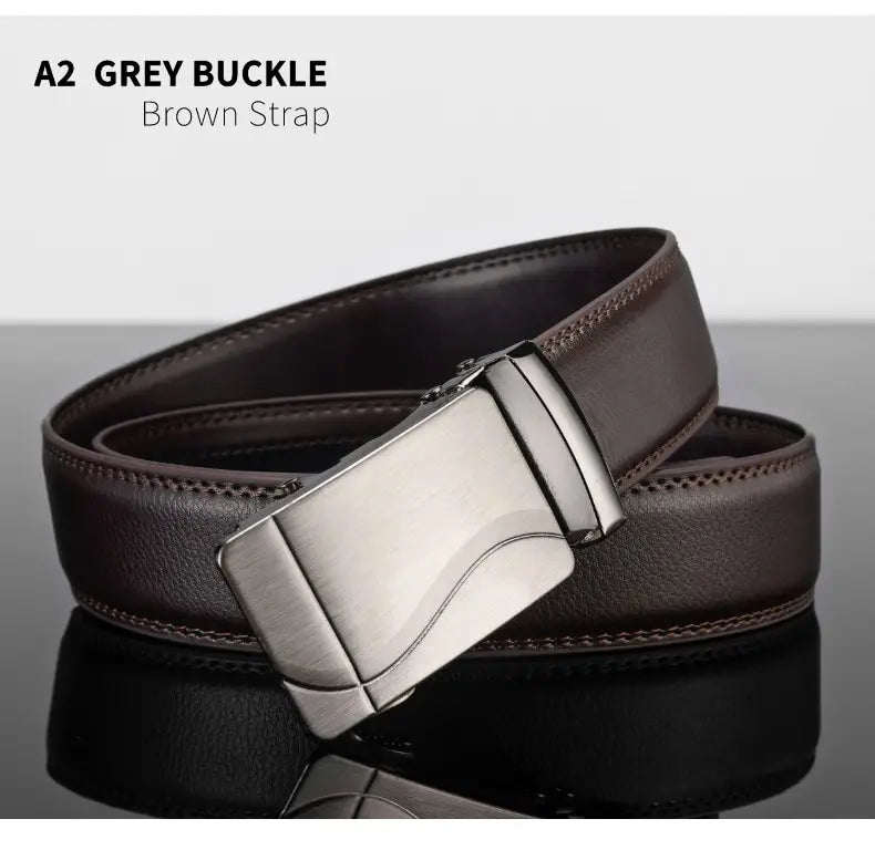 Fashion Business Belt for Men – Luxury PU Leather with Auto Buckle