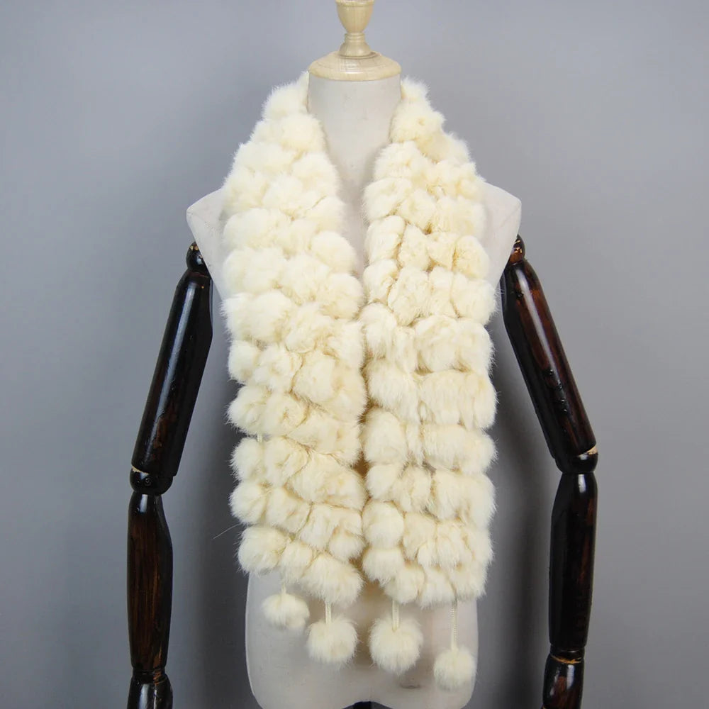 real rabbit fur scarf