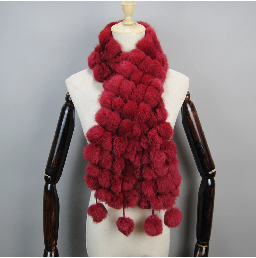 real rabbit fur scarf