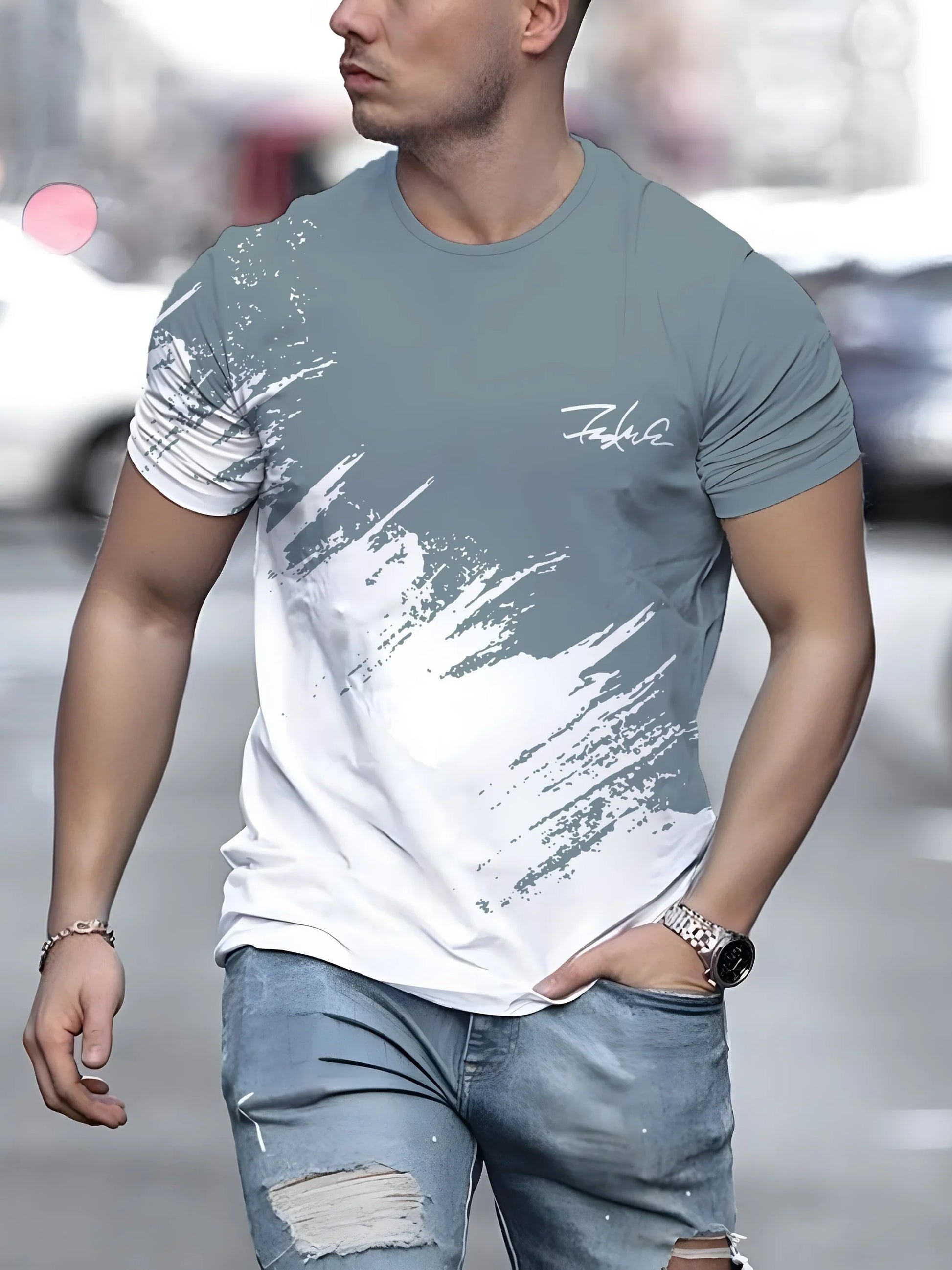 Short Sleeve Crew Neck Men T Shirt Outdoor Pullover For Men Streetwear