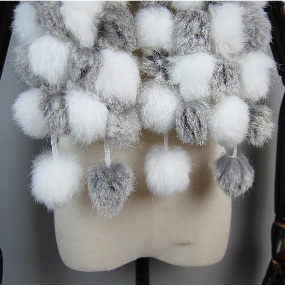 real rabbit fur scarf