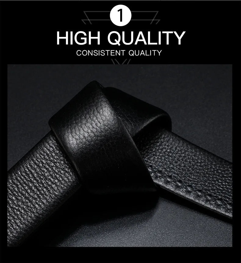 Men Leather Belt – 120cm with Auto Lock Buckle, Durable & Stylish for Business or Work