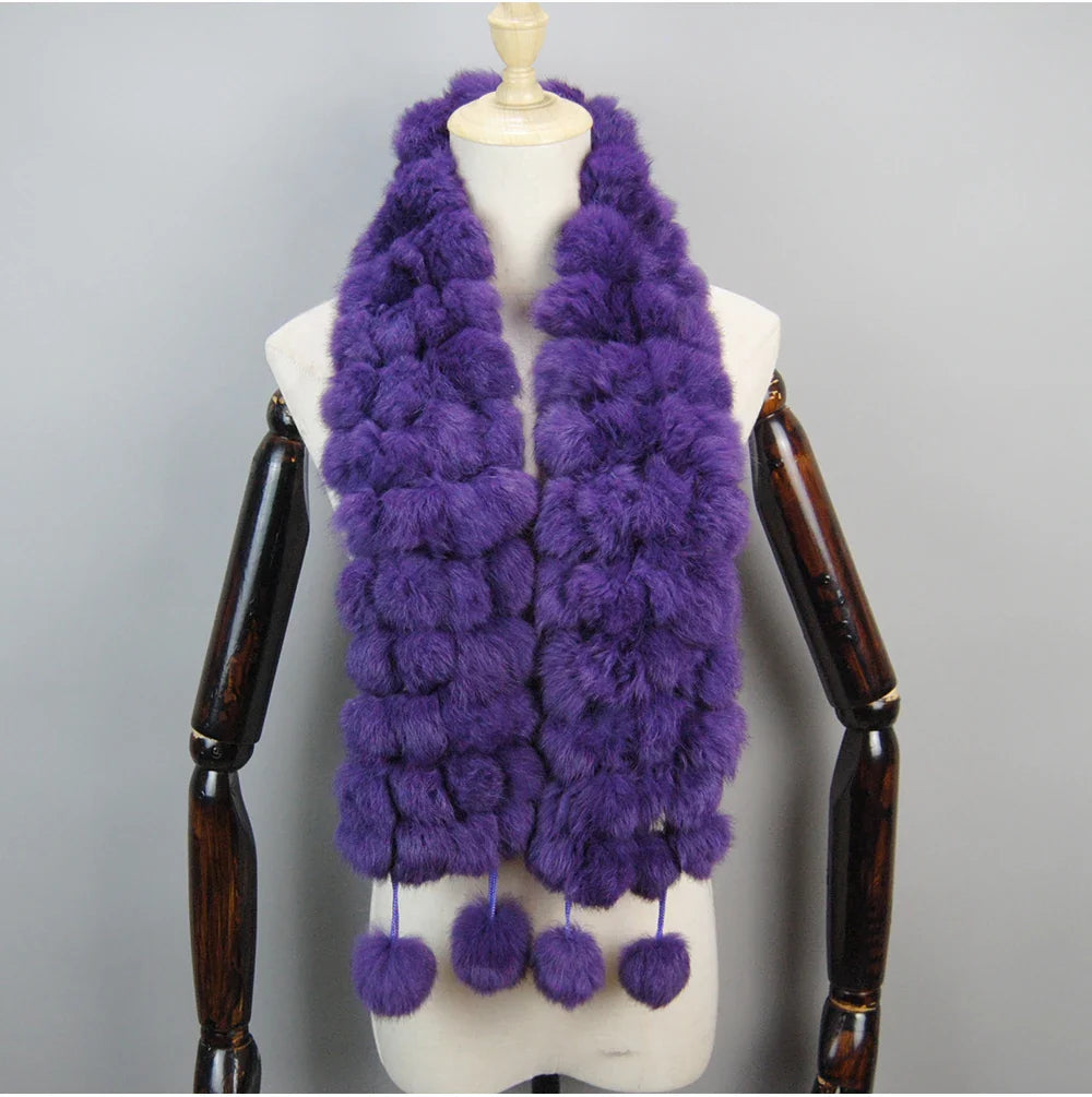 real rabbit fur scarf