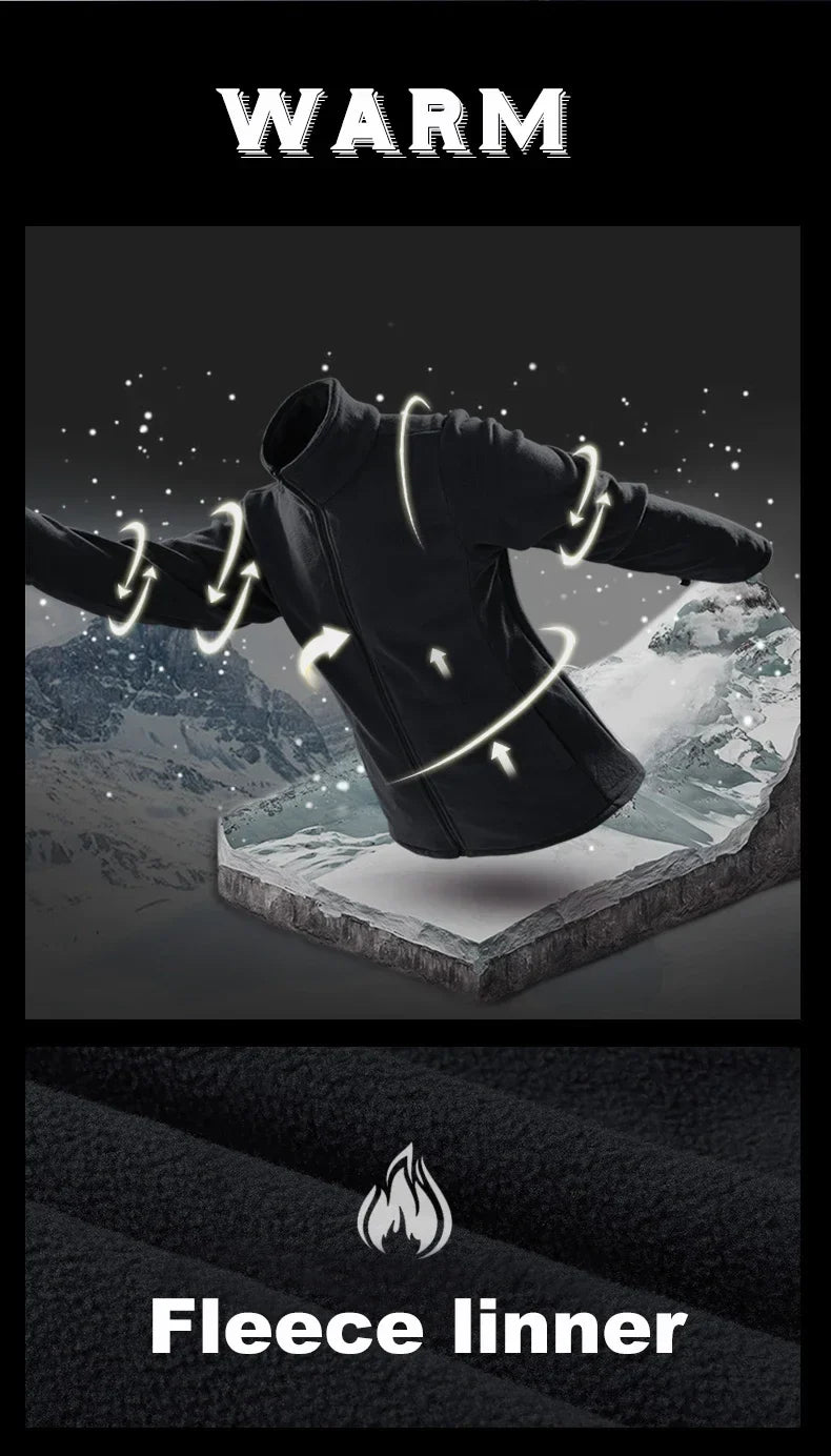 Winter Jacket for Men – 2-in-1 Fleece & Shell, Waterproof, Ideal for Hiking, Camping, Skiing