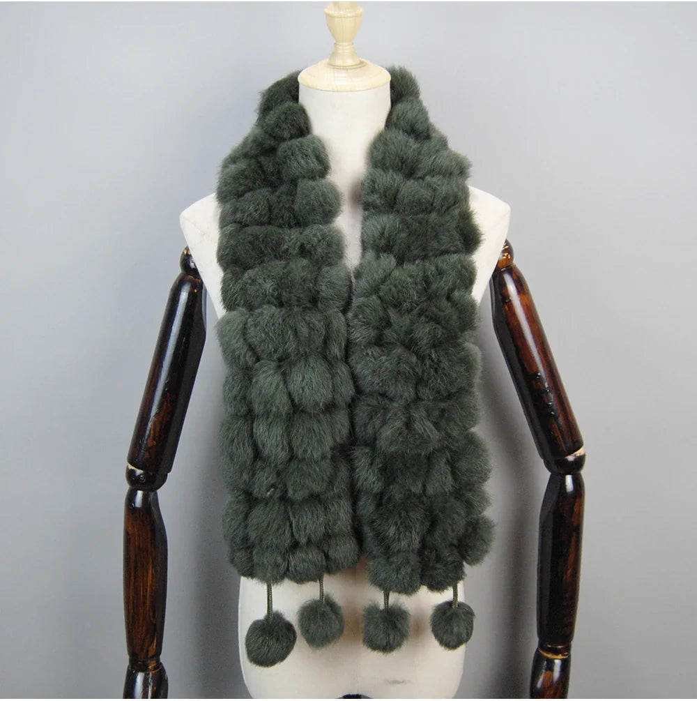 real rabbit fur scarf