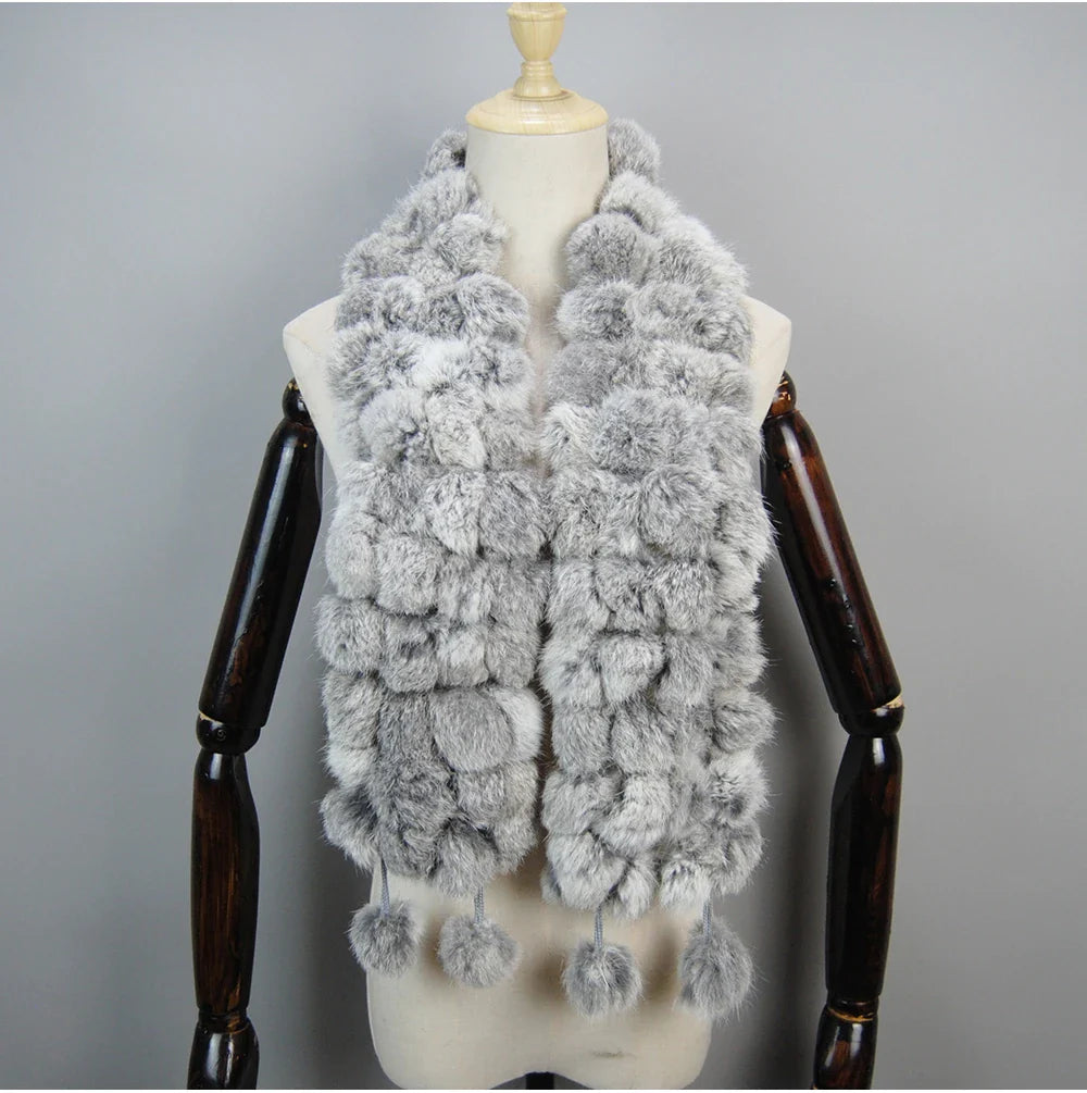 real rabbit fur scarf