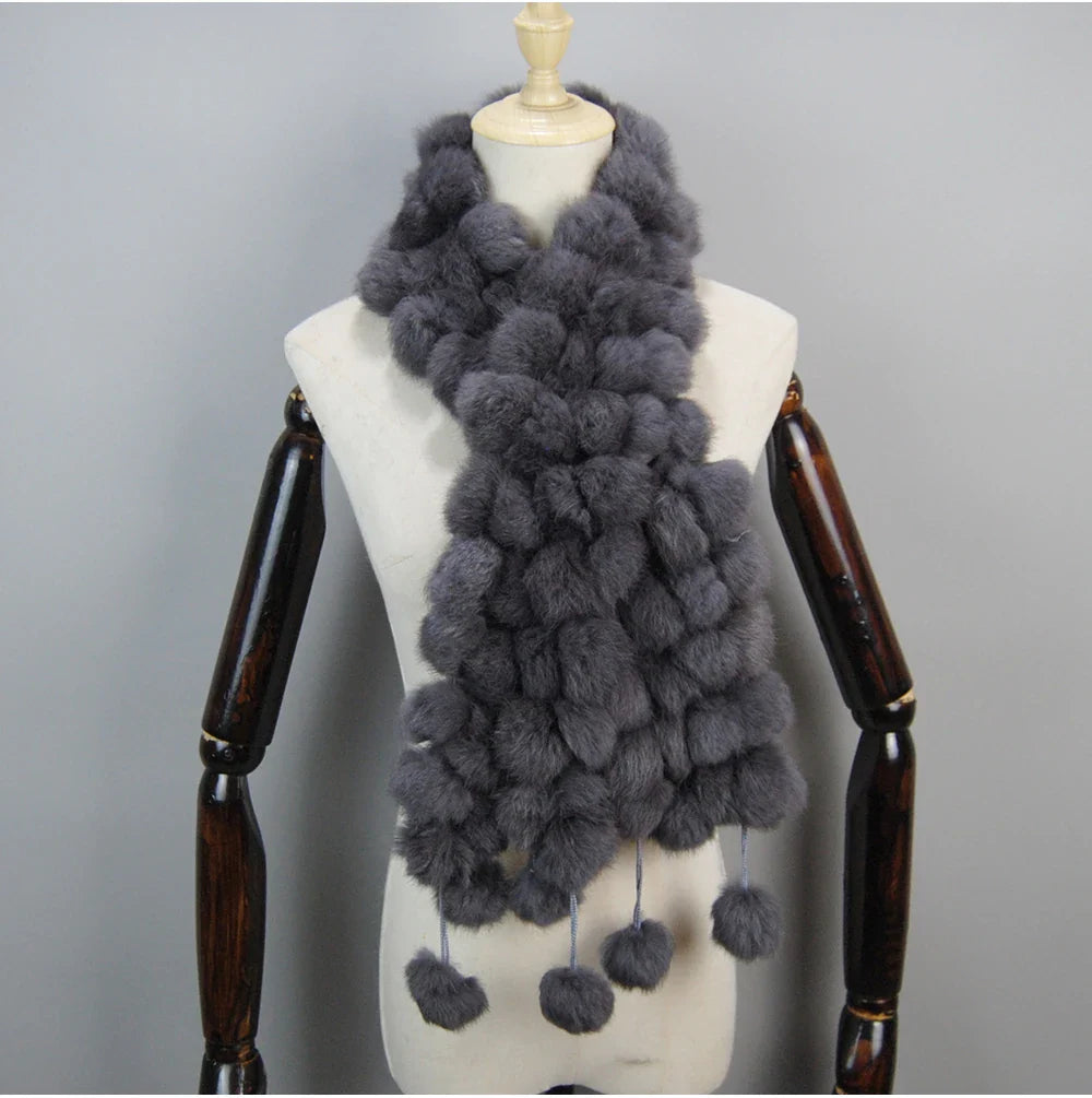 real rabbit fur scarf