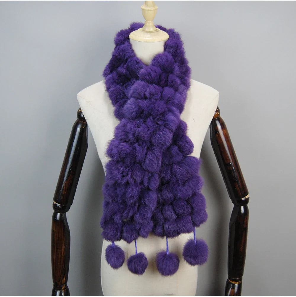 real rabbit fur scarf