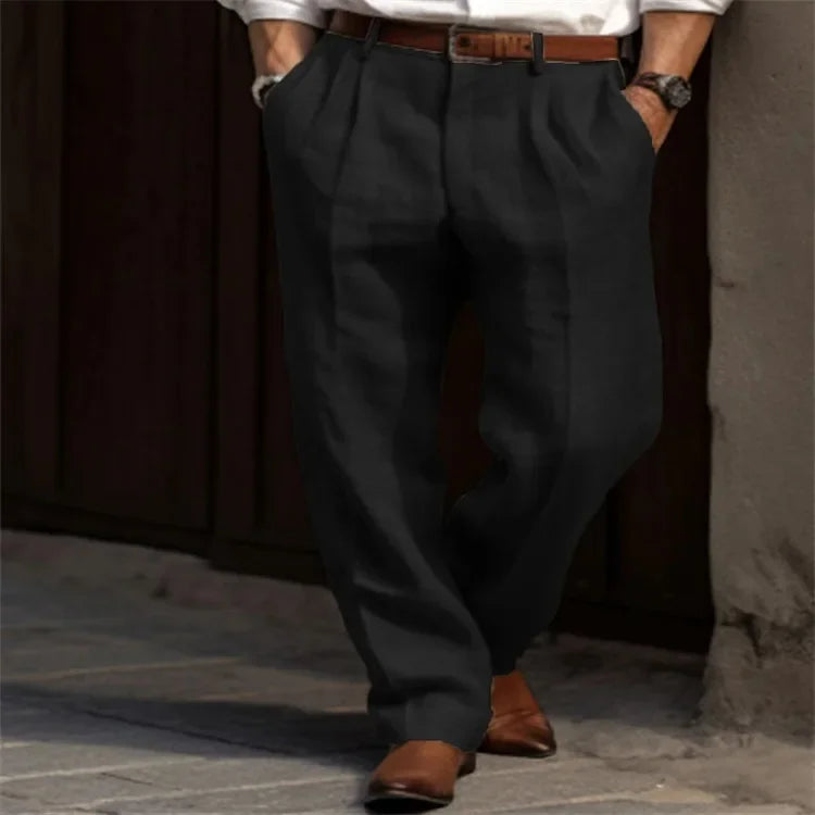 Men Linen Pants – Casual Straight-Leg Style, Lightweight & Breathable for Spring/Summer