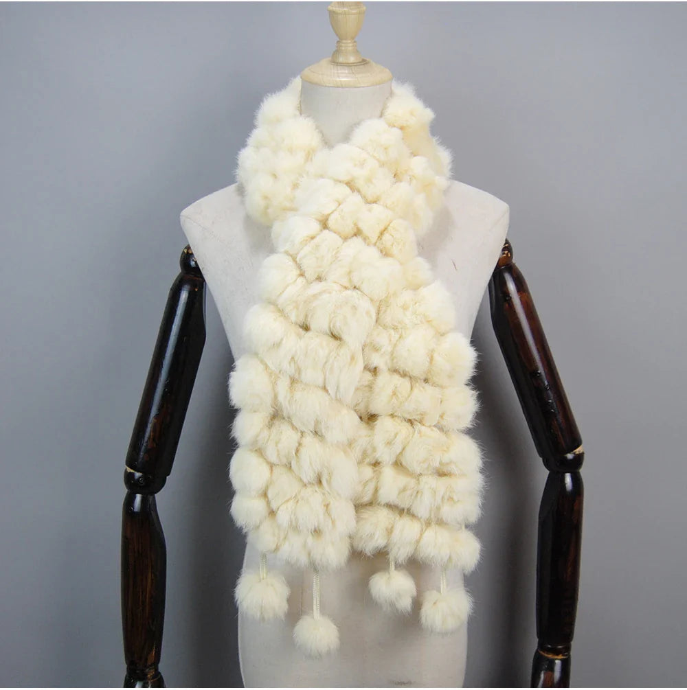 real rabbit fur scarf