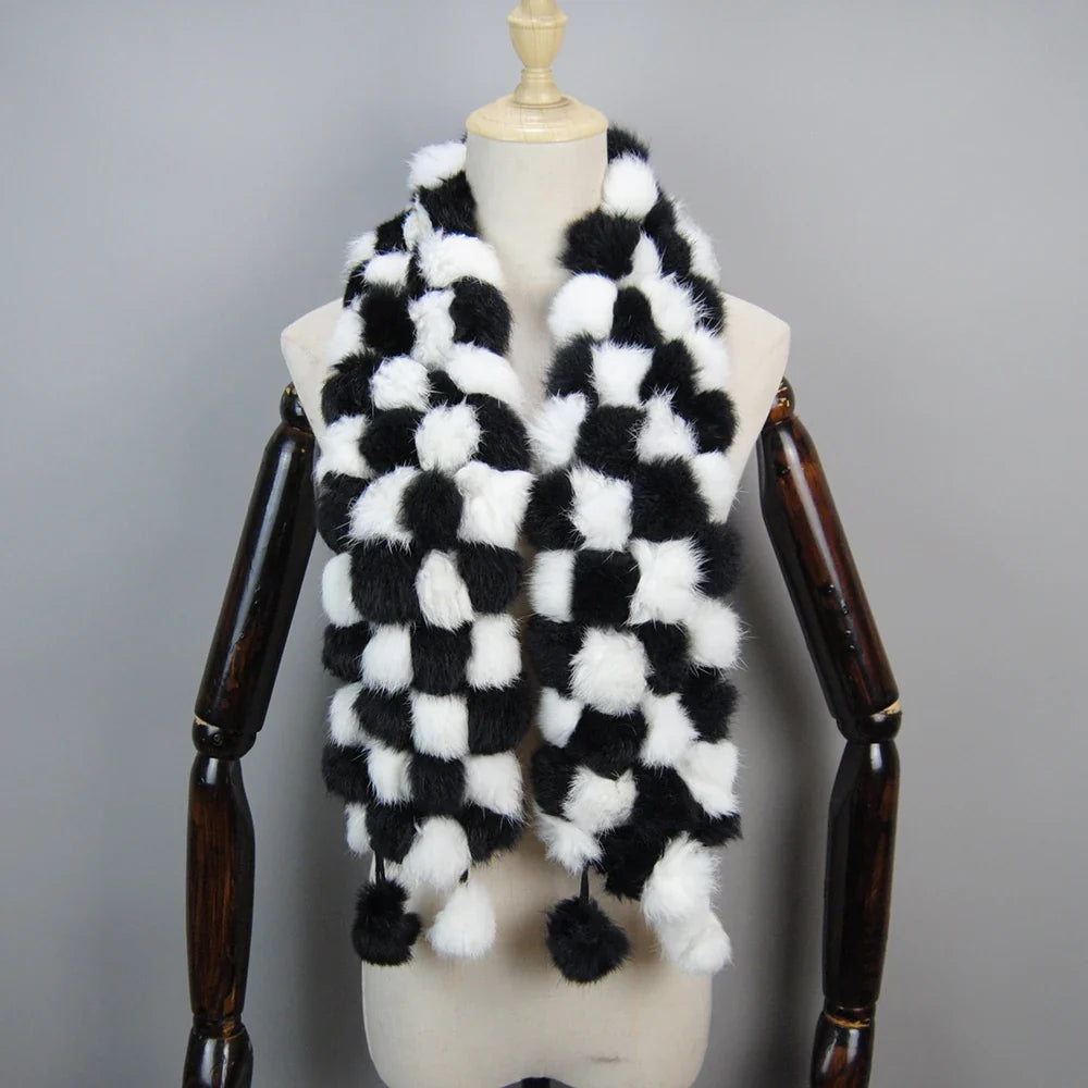 real rabbit fur scarf