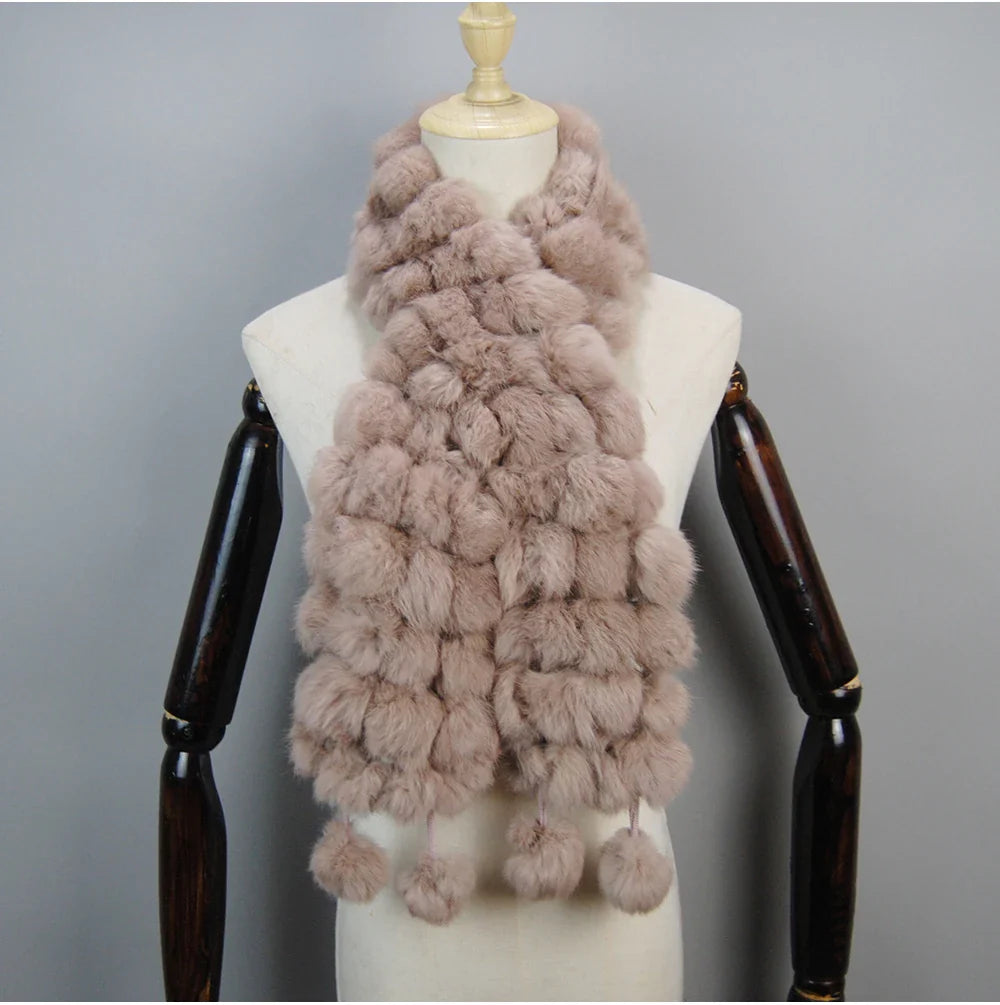 real rabbit fur scarf