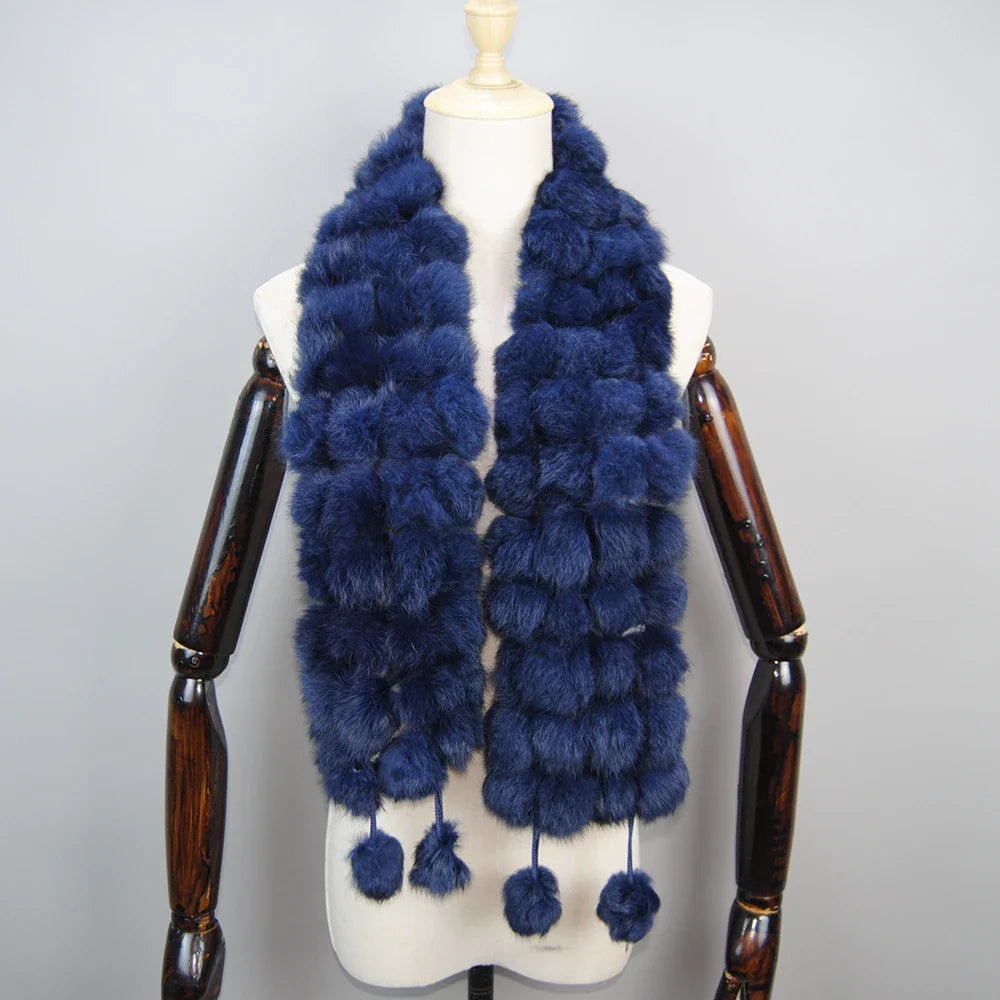 real rabbit fur scarf