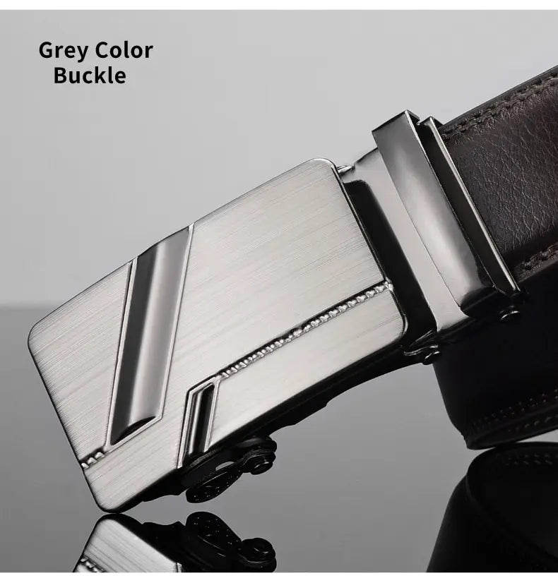 Fashion Business Belt for Men – Luxury PU Leather with Auto BuckleQ