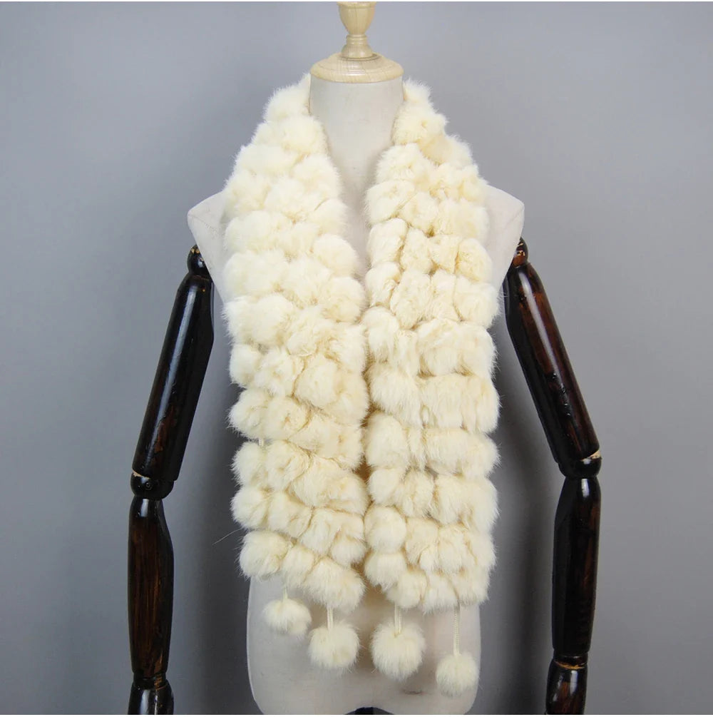 real rabbit fur scarf